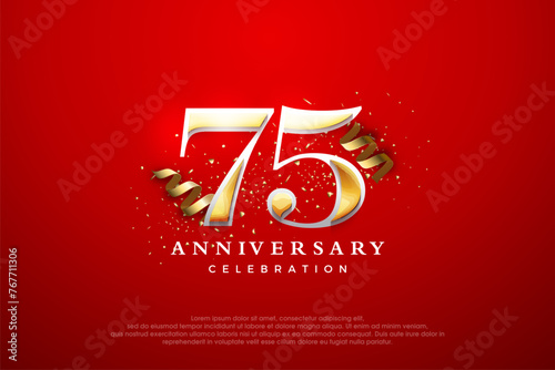 75th anniversary celebration, vector premium elegant and luxurious design. Premium vector background for greeting and celebration. photo