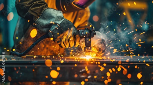 Professional Welder Working on Metal Fabrication © Pixel Pine