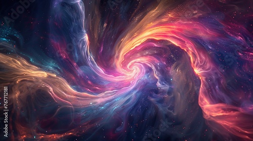 Harmonious Pattern Swirling Galaxy. Stardust, Space, Texture, Fantasy, Fractal, Supernova, Astronomy, Science, Star, Universe, Sky, Cloud, Nebula, Wallpaper, Background, Cosmos 