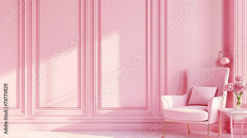 beautiful baby pink wall panel background, coquette style, simple, hd