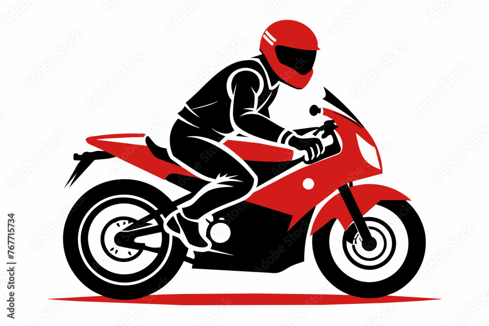 -unique-quality-motor cycle rider and motor -cycle-head-silhouette-vector.