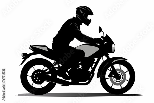 -unique-quality-motor cycle rider and motor -cycle-head-silhouette-vector.