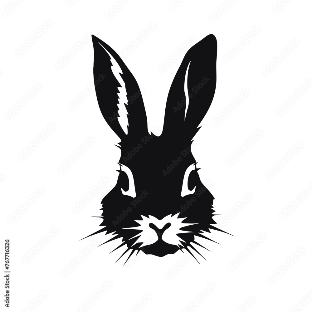 Hare silhouette icon on a white background   