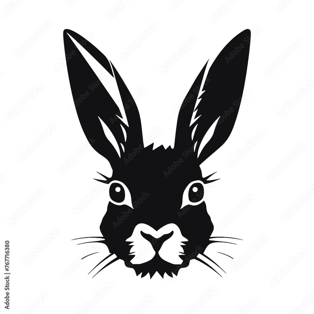 Hare silhouette icon on a white background Hare silhouette icon on a white background