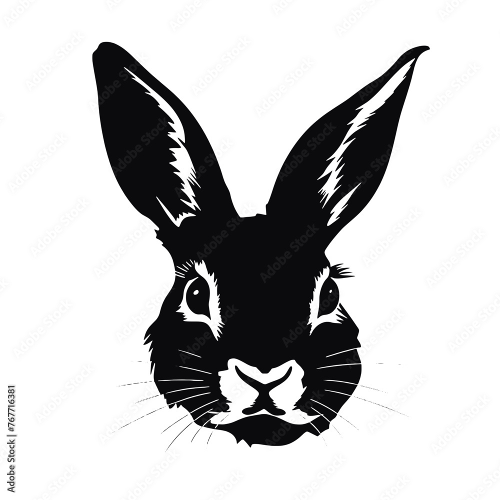 Hare silhouette icon on a white background   