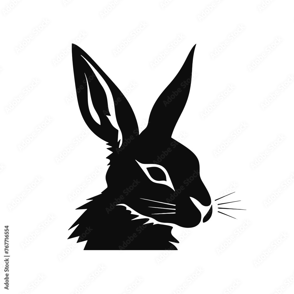 Hare silhouette icon on a white background Hare silhouette icon on a white background