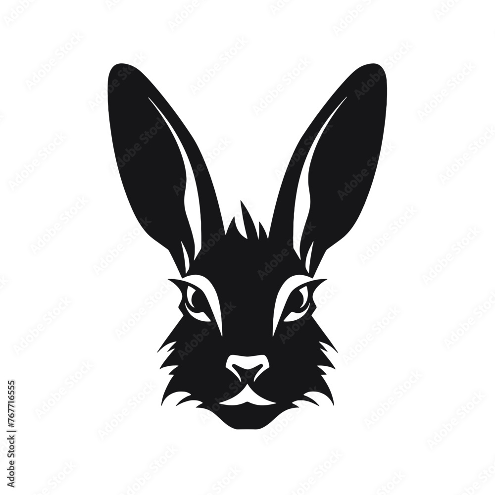 Fototapeta premium Hare silhouette icon on a white background 