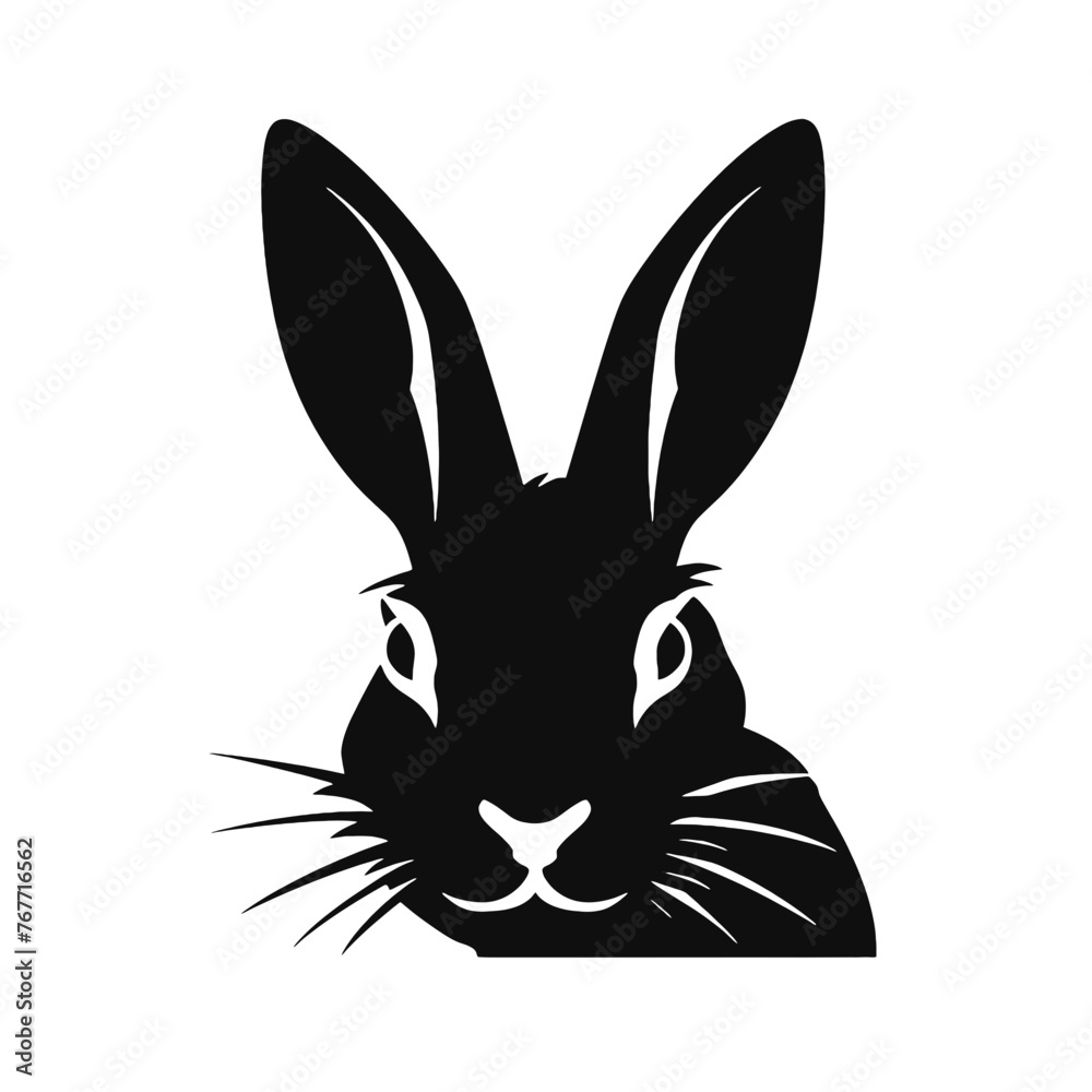 Hare silhouette icon on a white background Hare silhouette icon on a white background