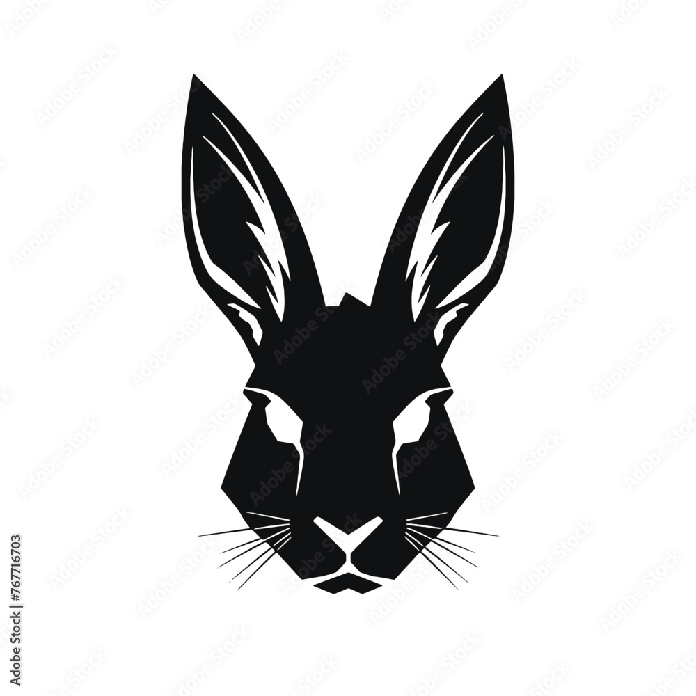 Fototapeta premium Hare silhouette icon on a white background 