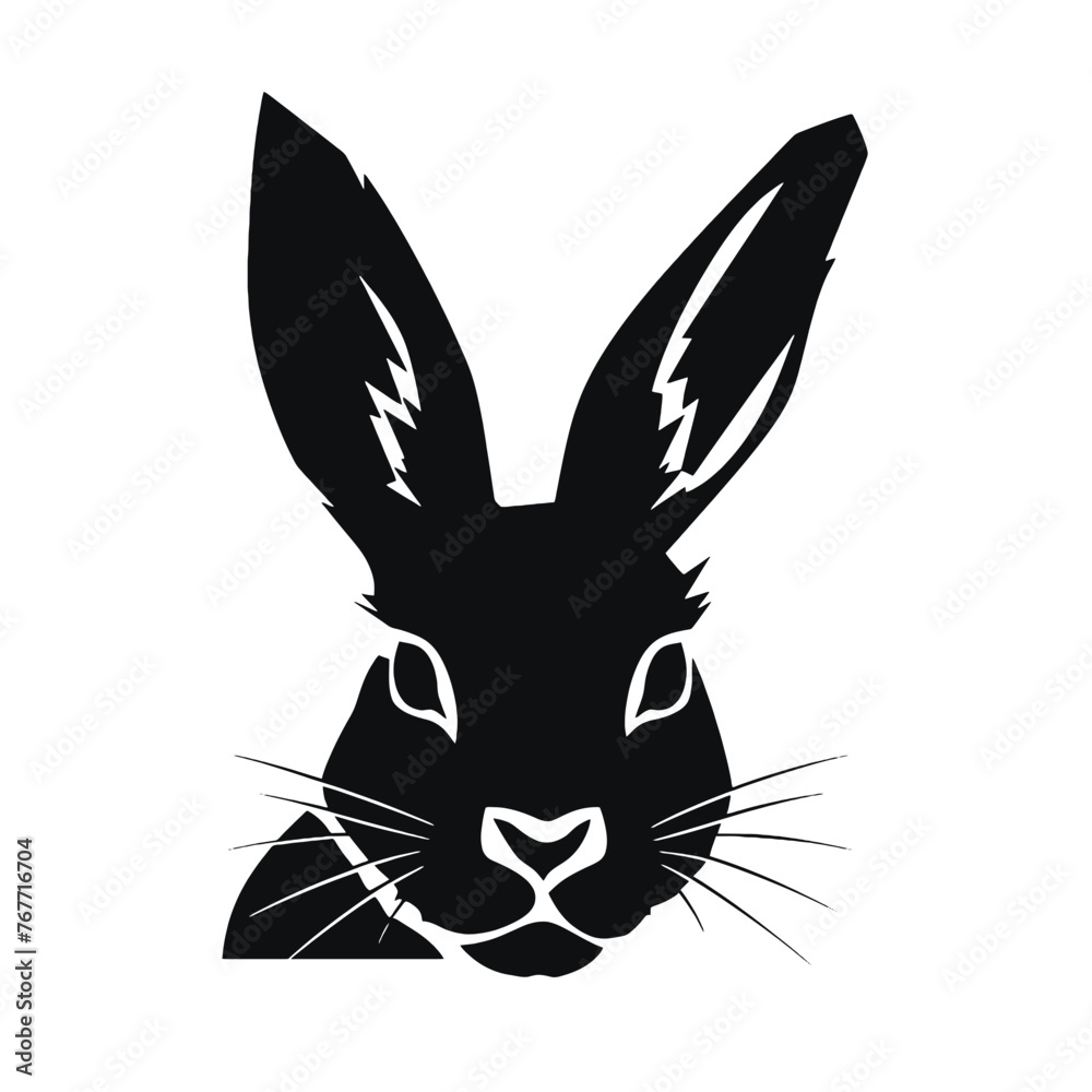 Hare silhouette icon on a white background   