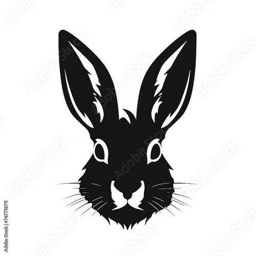 Hare silhouette icon on a white background    © vectorcyan