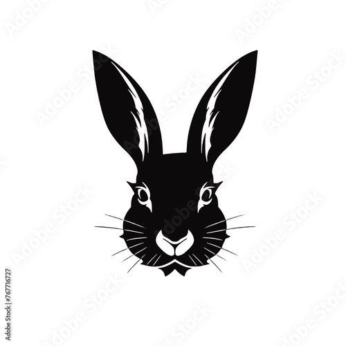 Hare silhouette icon on a white background    © vectorcyan