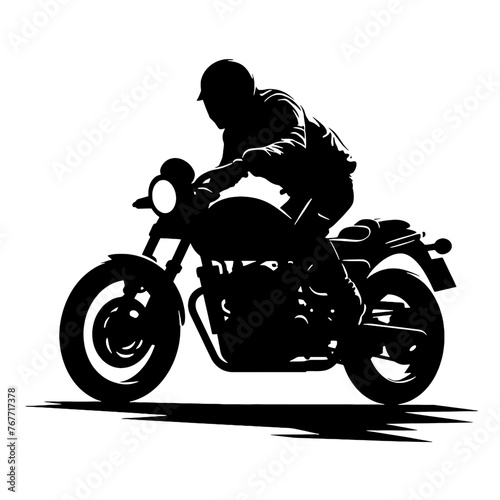 Motorcycle rider  Silhouette , tattoo ,illustration