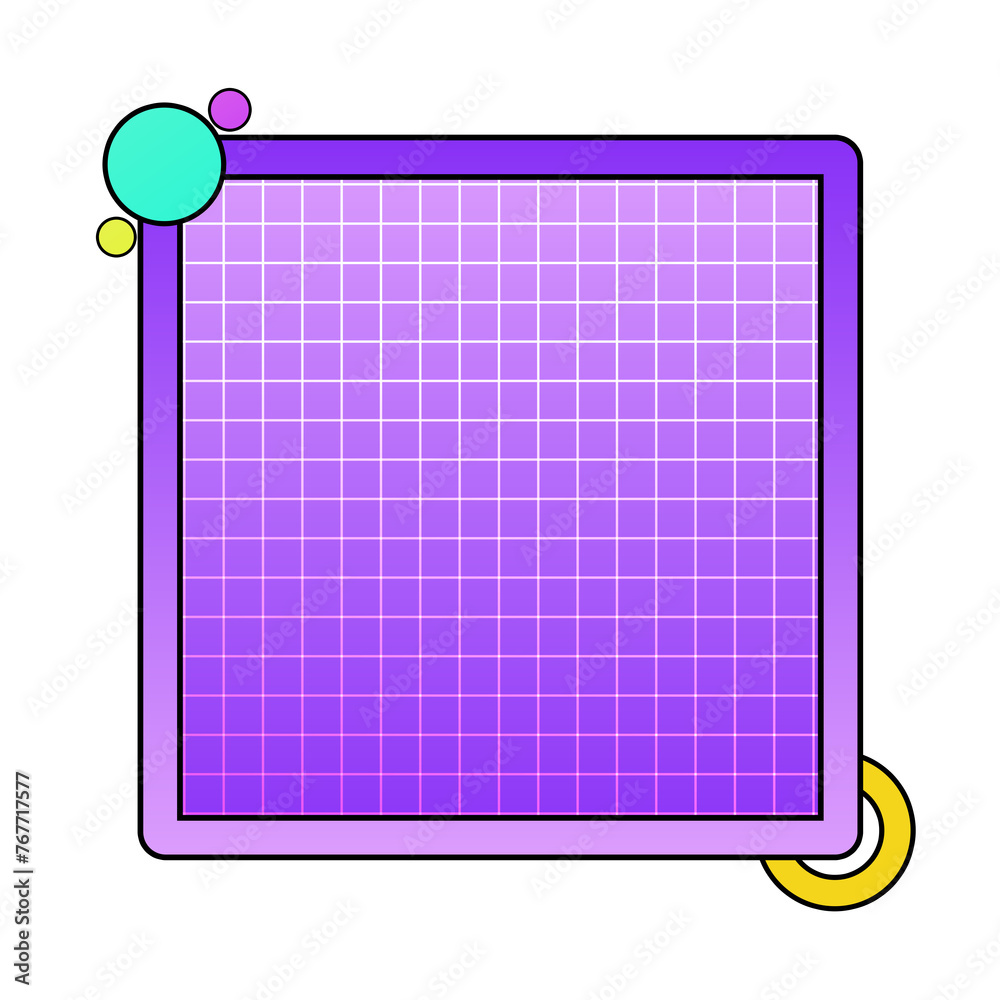 Frame style memphis comic pop art retro 90s