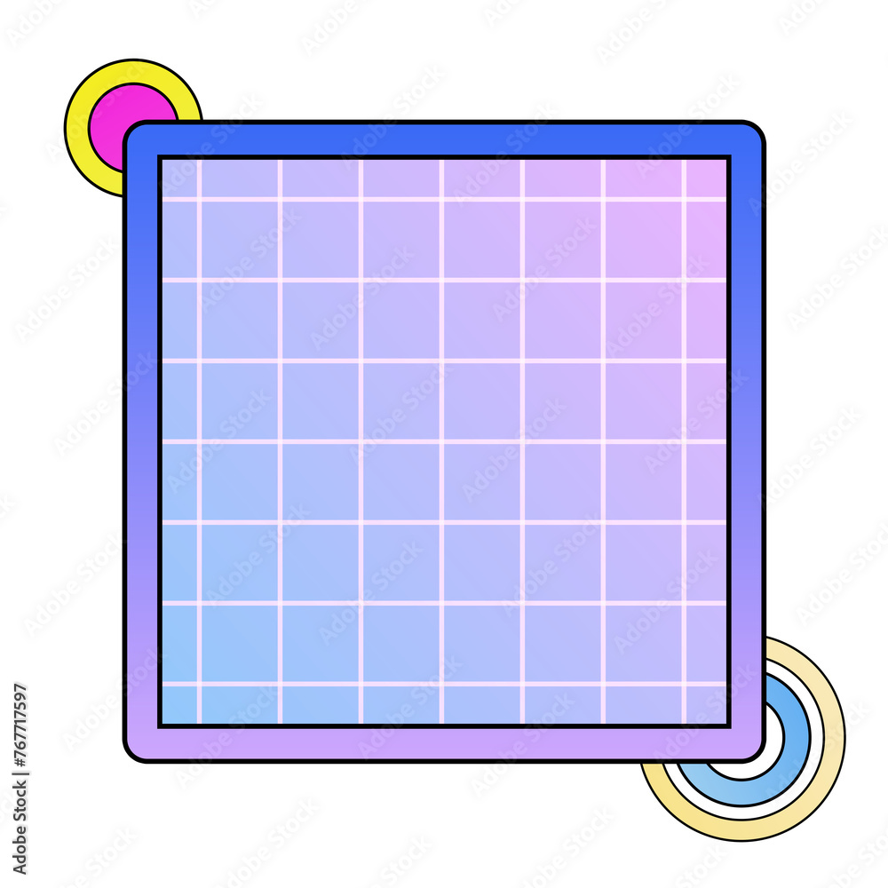 Frame style memphis comic pop art retro 90s
