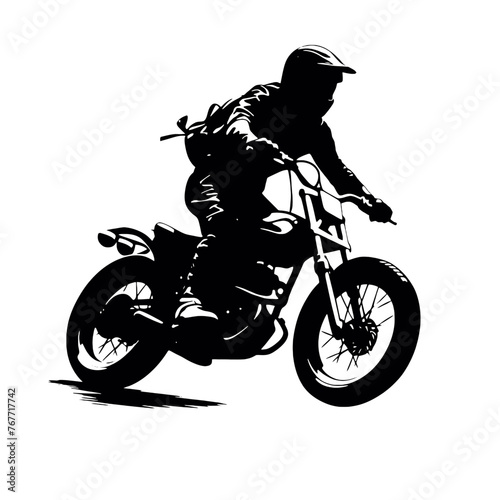 silhouette of a biker on motorcycle