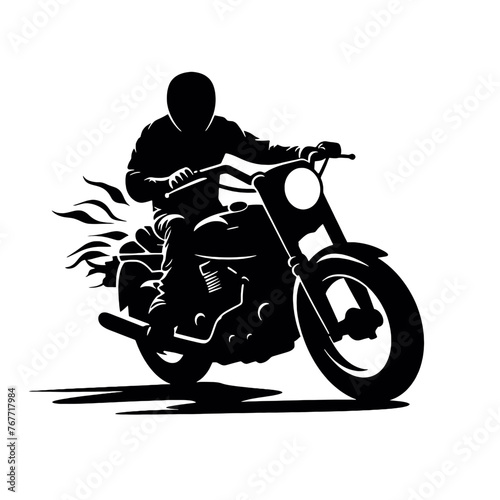 silhouette of a biker on motorcycle
