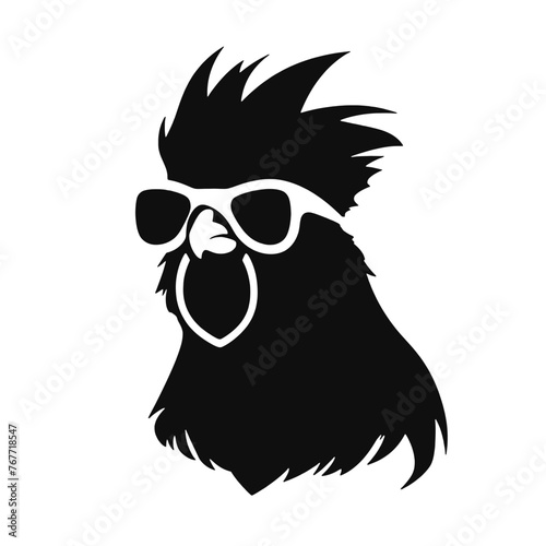  Rooster  with sunglasses Silhouette 
