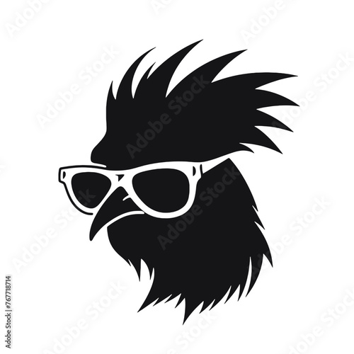  Rooster  with sunglasses Silhouette 