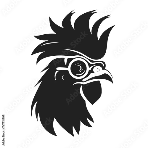  Rooster  with sunglasses Silhouette 