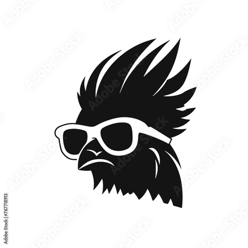  Rooster  with sunglasses Silhouette 