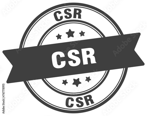 csr stamp. csr label on transparent background. round sign