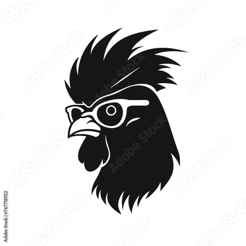  Rooster  with sunglasses Silhouette 