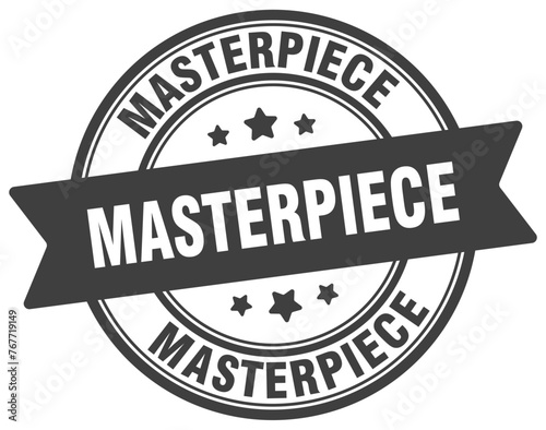 masterpiece stamp. masterpiece label on transparent background. round sign