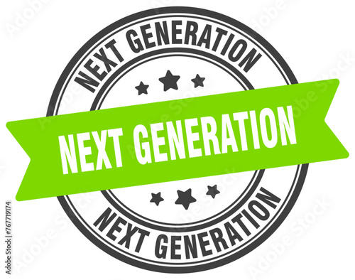 next generation stamp. next generation label on transparent background. round sign