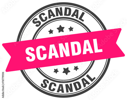 scandal stamp. scandal label on transparent background. round sign