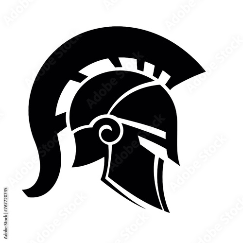 spartan helmet with a  crest  Silhouette 