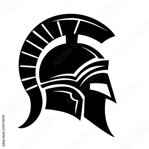 spartan helmet with a  crest  Silhouette 