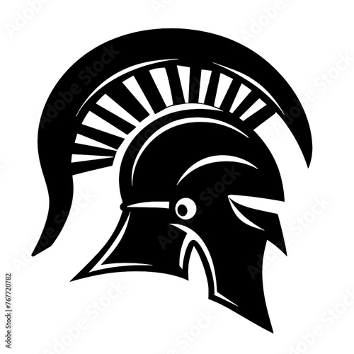 spartan helmet with a  crest  Silhouette 
