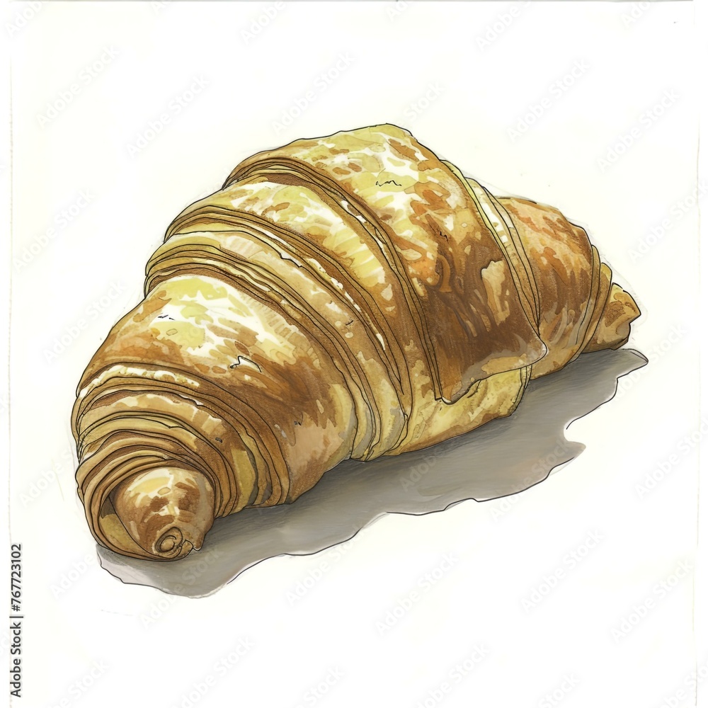 croissant isolated on white background