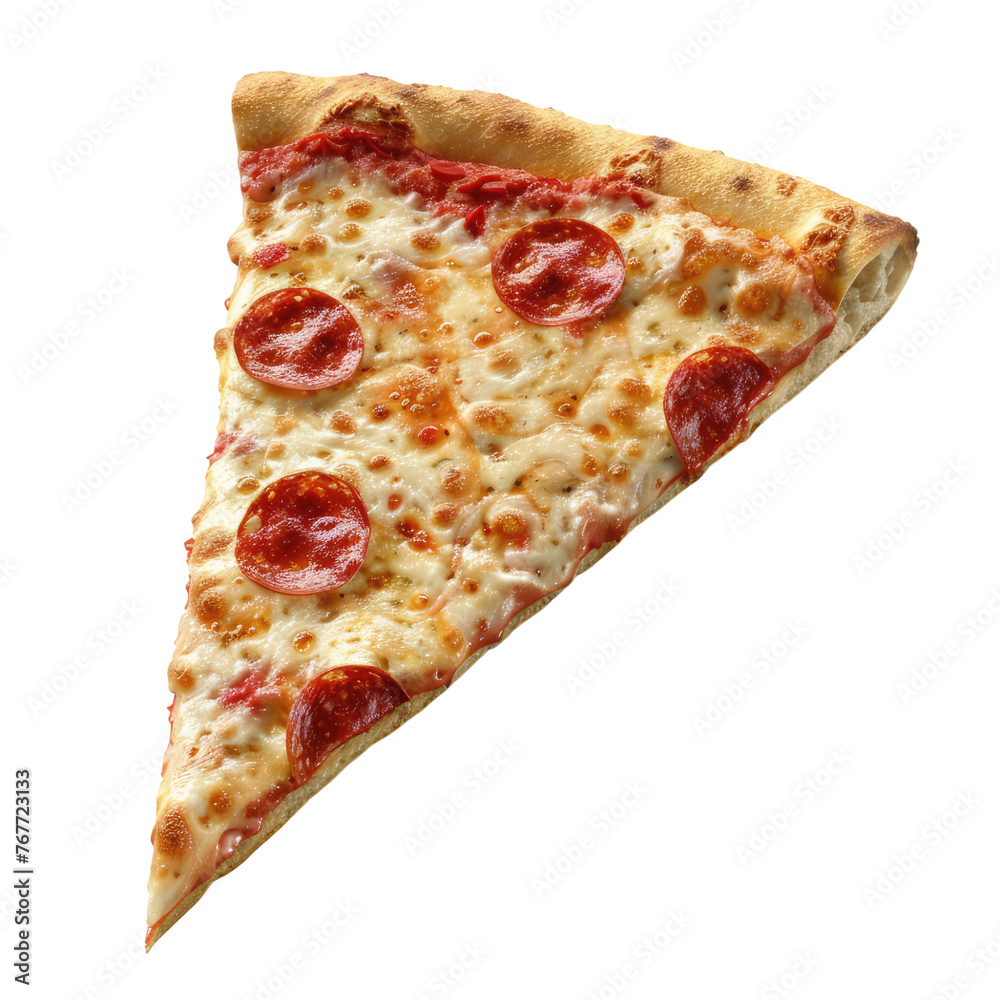 Slice of delicious pizza isolated on transparent background Slice of delicious pizza isolated on transparent background