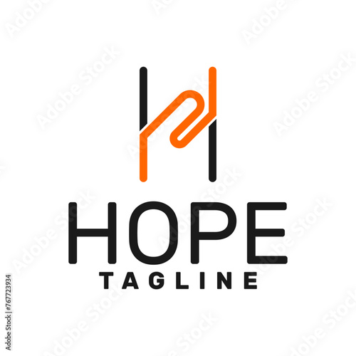 letter h hope logo template with hope icon
