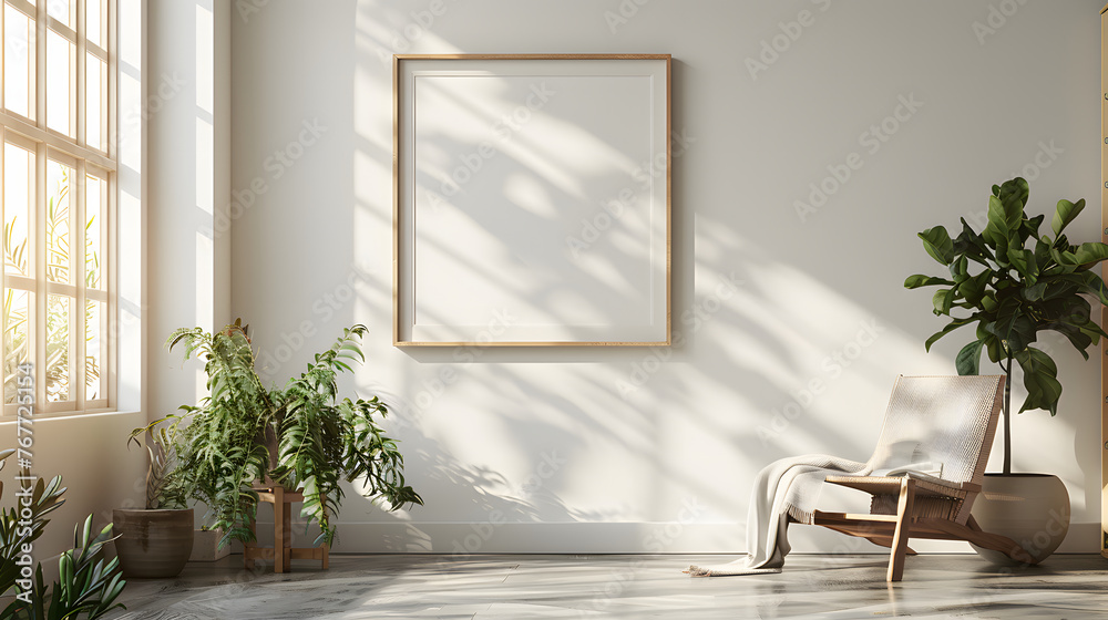 Mock up frame in home interior background, 3d render. Mock up frame in home interior background, 3d render.