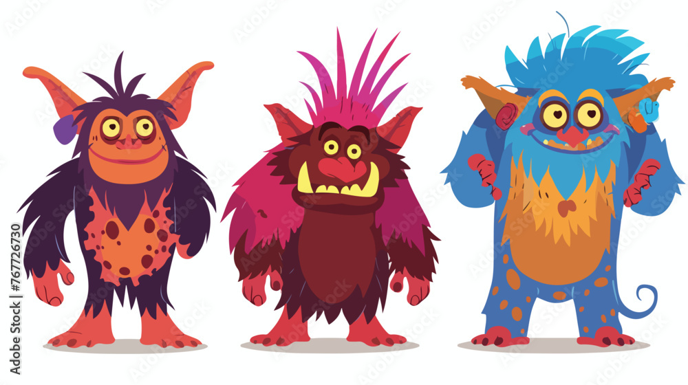 Trolls Flat vector isolated on white background