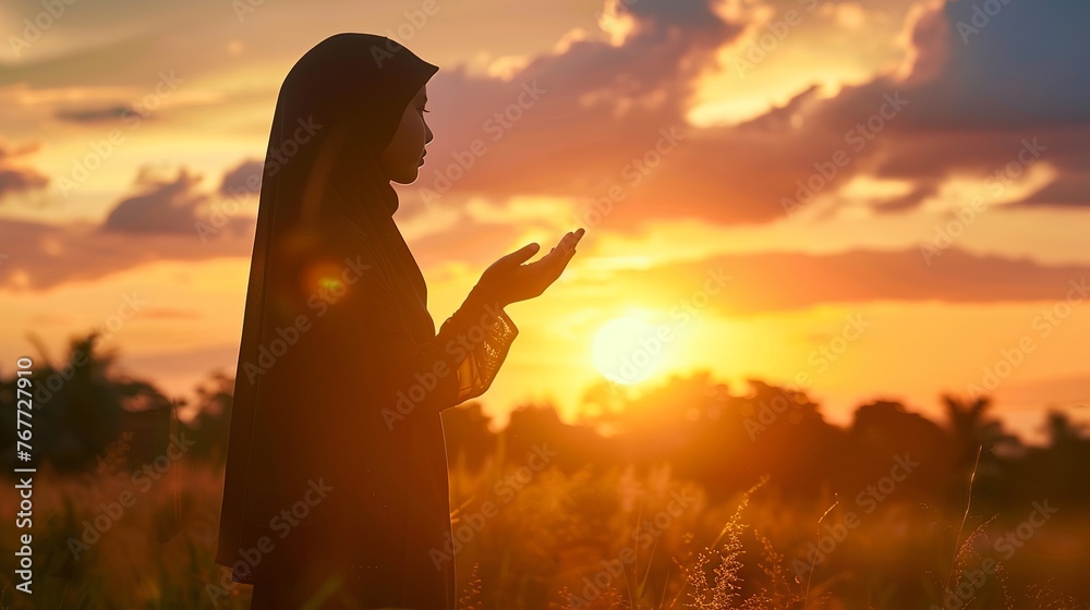 Person praying outside