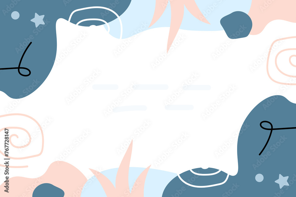 Flat handrawn minimal cute vector element background template