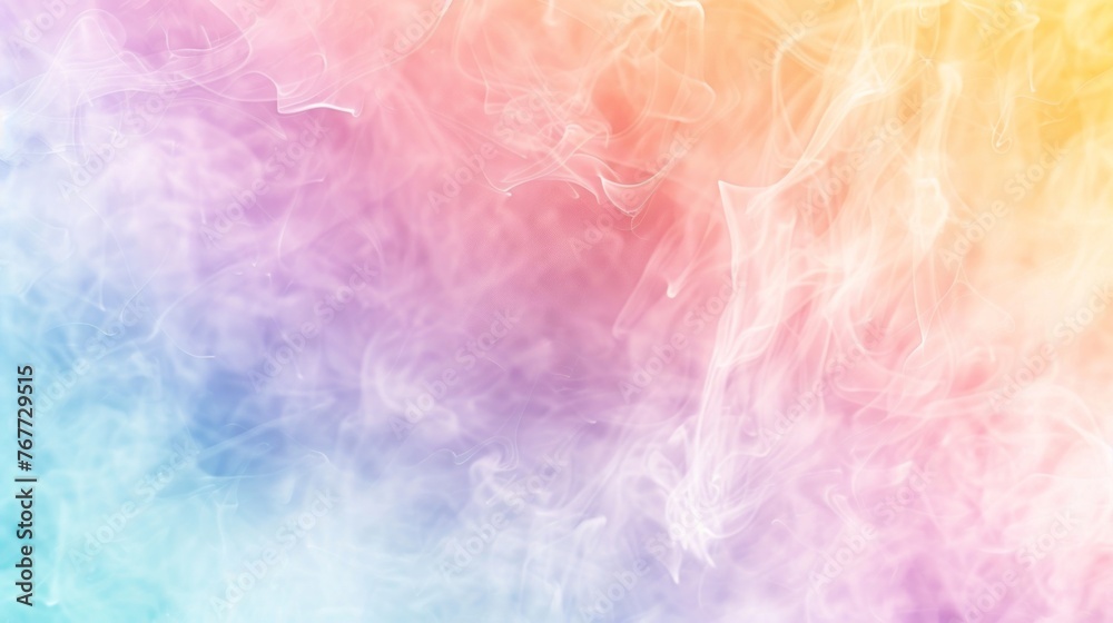 Abstract Colorful Smoke on Pastel Background