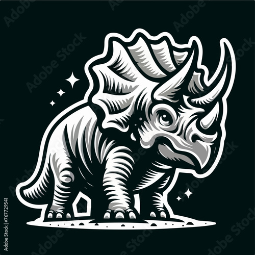Triceratops dinosaur vector illustration isolated on white background © Alisaman