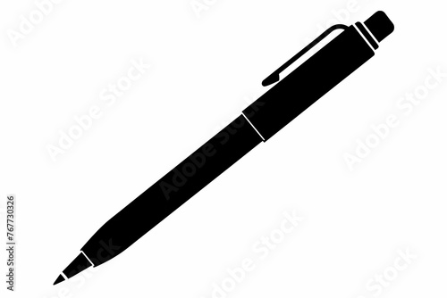 simple-stylist-pen-black-silhouette-vector-white-background