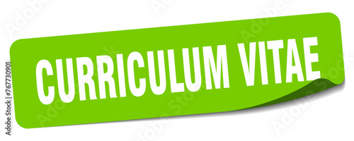 curriculum vitae sticker. curriculum vitae label