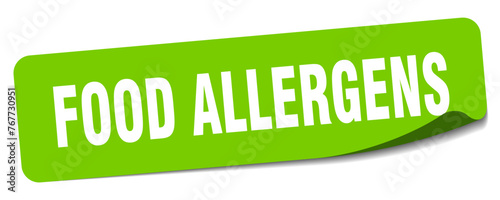 food allergens sticker. food allergens label