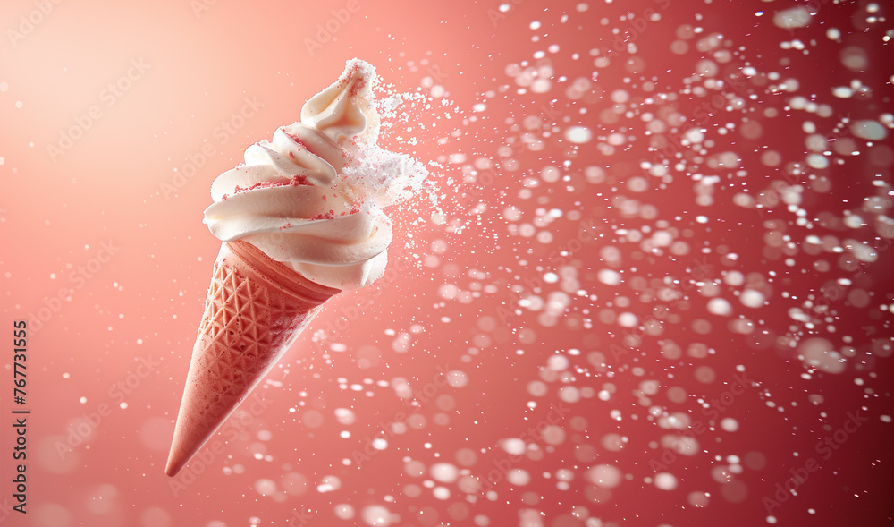 Vanilla Ice cream sweet dessert - summer concept Vanilla Ice cream sweet dessert - summer concept
