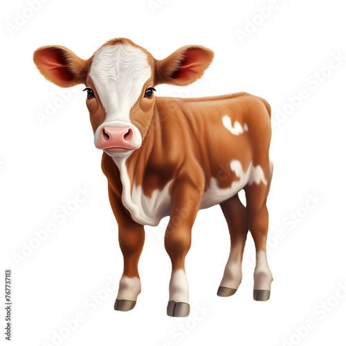 Cute clip art of a calf on transparent background PNG. © I LOVE PNG