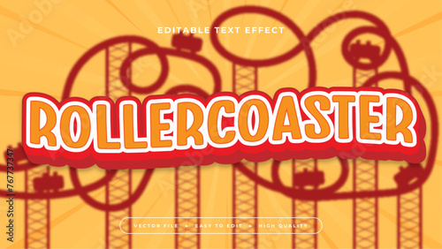 Red orange and white rollercoaster 3d editable text effect - font style