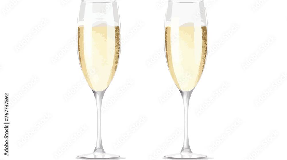 Wedding Glasses Champagne Glasses Flat vector 