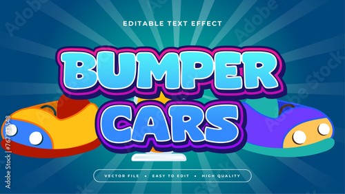 Colorful bumper cars 3d editable text effect - font style